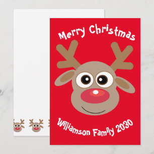 Tarjeta Festiva Navidades de renos personalizados