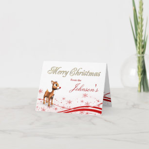 Tarjeta Festiva Navidades de renos Personalizados y Santa Claus