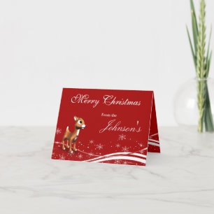 Tarjeta Festiva Navidades de renos Personalizados y Santa Claus