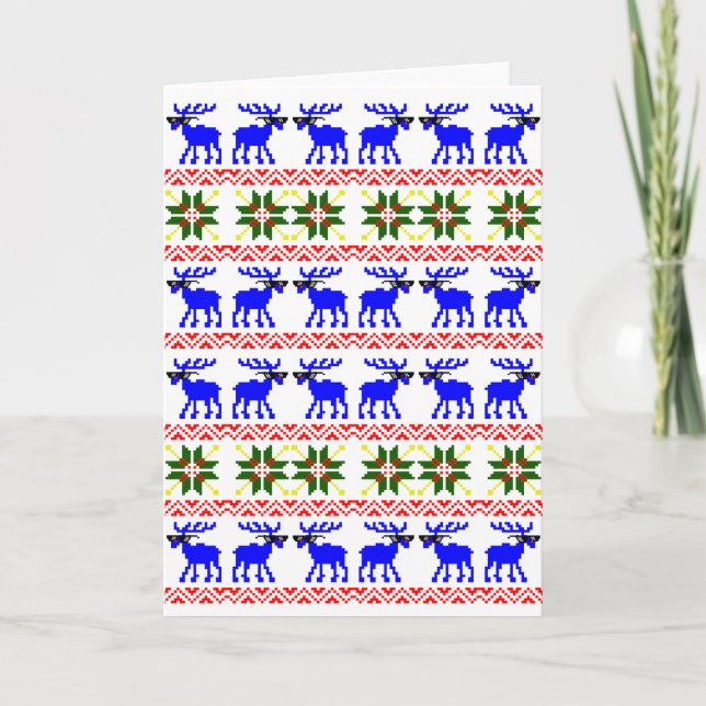 Tarjeta Festiva Navidades de renos suaves y feos (lidiar con eso) (Anverso)