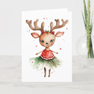 Tarjeta Festiva Navidades de renos vacacionales amontonados 31