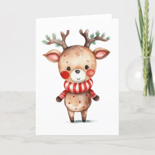 Tarjeta Festiva Navidades de renos vacacionales amontonados 37