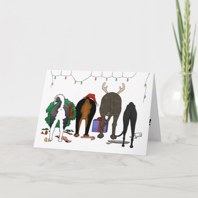 Tarjeta Festiva Navidades de rescate de perros (Anverso)