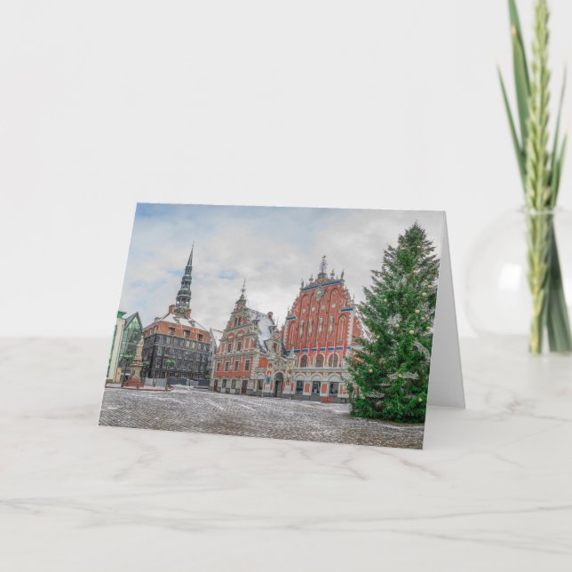 Tarjeta Festiva Navidades de Riga Latvia (Anverso)