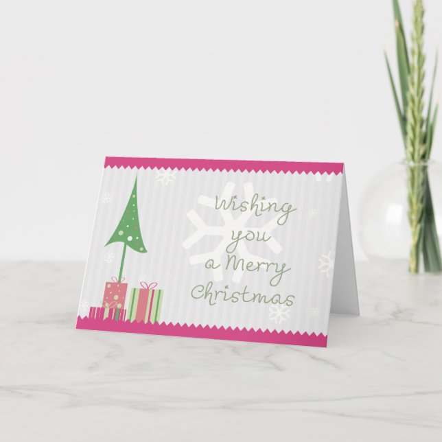 Tarjeta Festiva Navidades de rosa (Anverso)