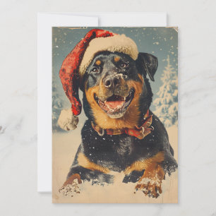 Tarjeta Festiva Navidades de Rottweiler