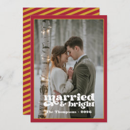 Tarjeta Festiva Navidades de Ruby & Gold Newlyweds