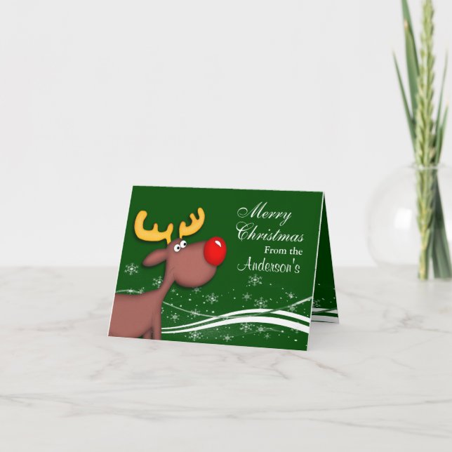 Tarjeta Festiva Navidades de Rudolf (Anverso)