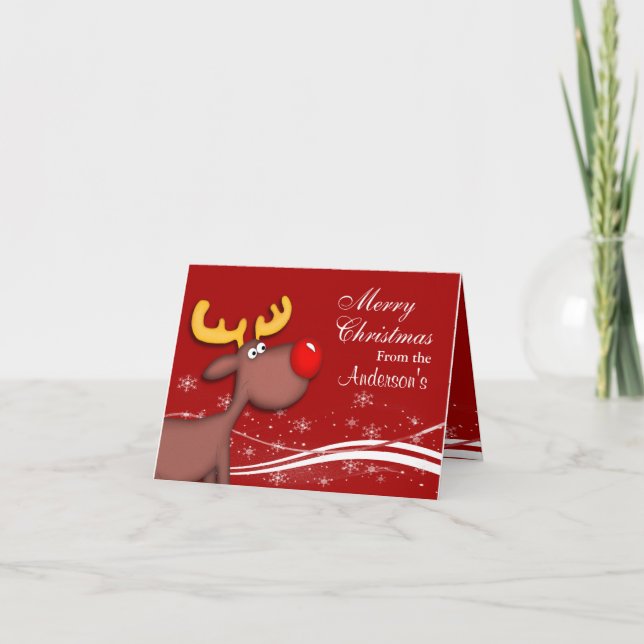Tarjeta Festiva Navidades de Rudolf (Anverso)