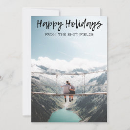 Tarjeta Festiva Navidades de Rustic Adventure Happy Holidays