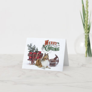 Tarjeta Festiva Navidades de Rustic Collie