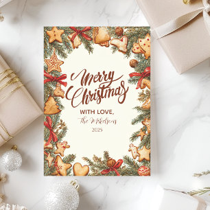 Tarjeta Festiva Navidades de Rustic Gingerbread