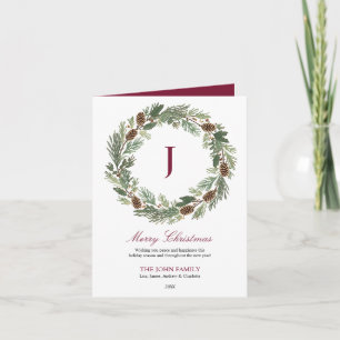 Tarjeta Festiva Navidades de Rustic Pine Wreath