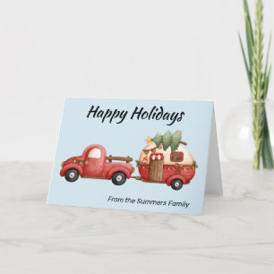 Tarjeta Festiva Navidades de RV Camping Camper