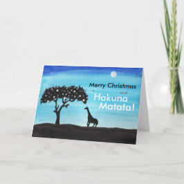 Tarjeta Festiva Navidades de Safari Giraffe