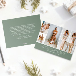 Tarjeta Festiva NAVIDADES de SAGE Elegant 6 Collage Photo message