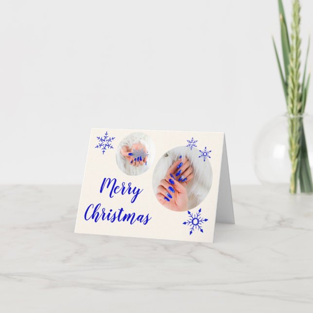Tarjeta Festiva Navidades de salón o spa o (Anverso)