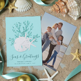 Tarjeta Festiva Navidades de Sand Dollar Starfish & Greetings
