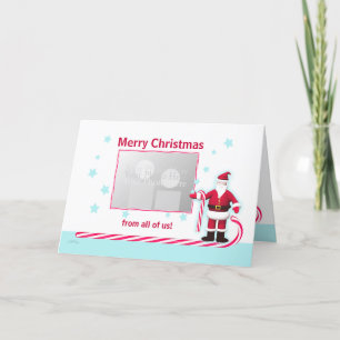 Tarjeta Festiva Navidades de Santa, Candy Cane y Stars
