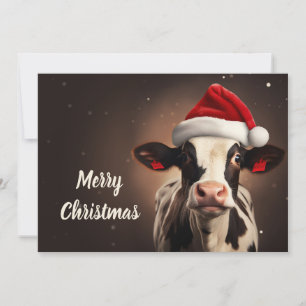 Tarjeta Festiva Navidades de Santa Claus Cow