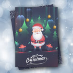 Tarjeta Festiva Navidades de Santa Claus Flat<br><div class="desc">Santa Claus aparece en la parte delantera de estas tarjetas de vacaciones y tu saludo personalizado en la parte trasera. *AÑADIR una foto en la espalda también. Seleccione Matte para papel más pesado y alta definición para obtener la mejor calidad de impresión.</div>