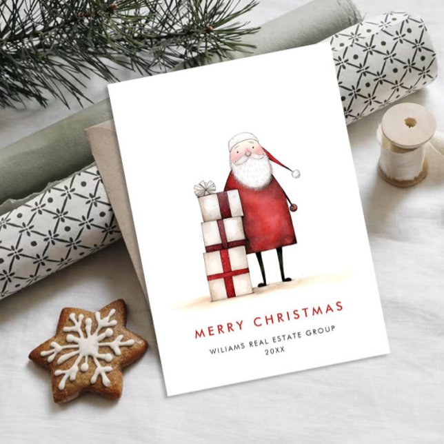 Tarjeta Festiva Navidades de Santa Claus mínimos caprichosos (Subido por el creador)