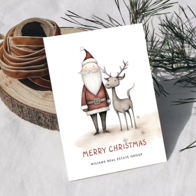 Tarjeta Festiva Navidades de Santa Claus mínimos caprichosos (Subido por el creador)