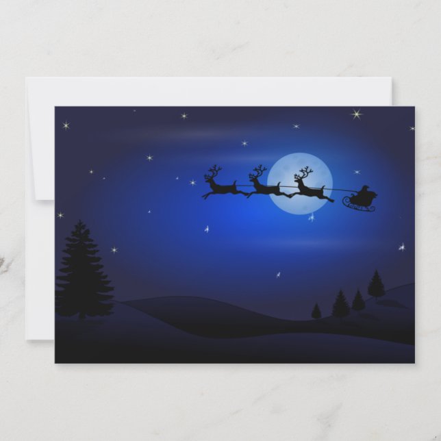 Tarjeta Festiva Navidades de Santa Claus Sleigh (Anverso)