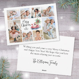 Tarjeta Festiva Navidades de Santa Claus Tropical Photo Beach