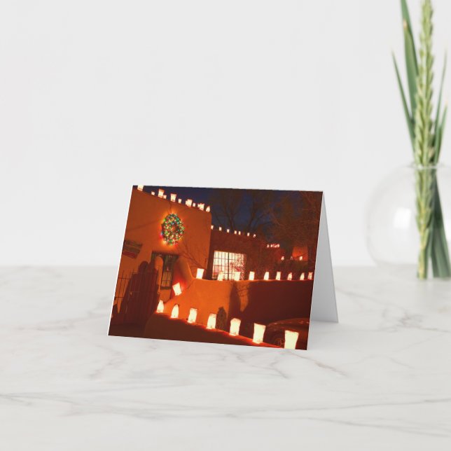 Tarjeta Festiva Navidades de Santa Fe Nuevo México (Anverso)
