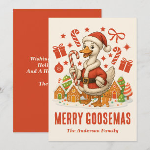 Tarjeta Festiva Navidades de Santa Goose