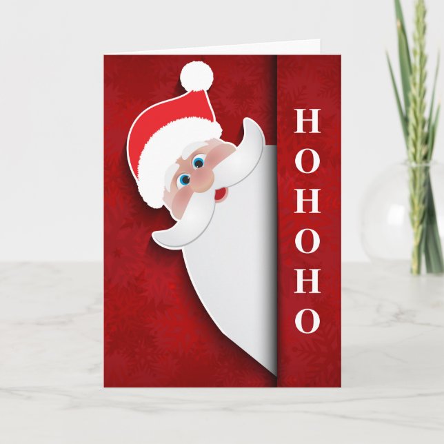 Tarjeta Festiva Navidades de Santa "HoHoHo" (Anverso)