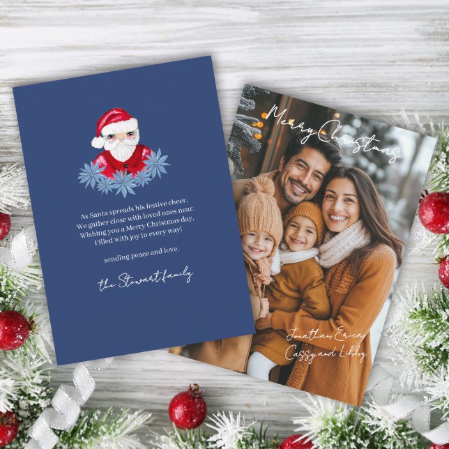 Tarjeta Festiva Navidades de Santa Poinsettia Poema 1 Foto Mínima (Subido por el creador)