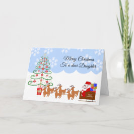 Tarjeta Festiva Navidades de Santa Sleigh Daughter