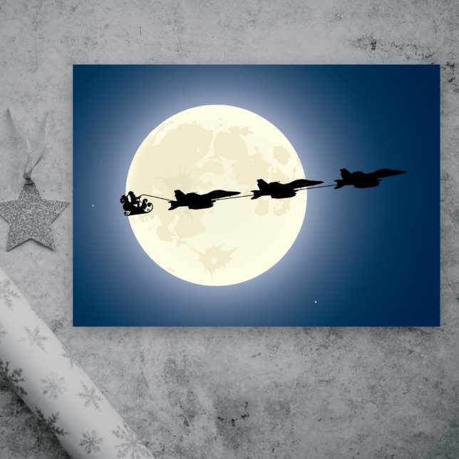 Tarjeta Festiva Navidades de Santa y Super Hornets F/A-18 (Subido por el creador)
