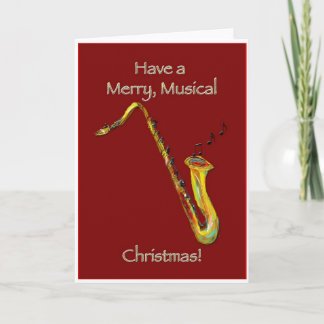 Tarjeta Festiva Navidades de sax
