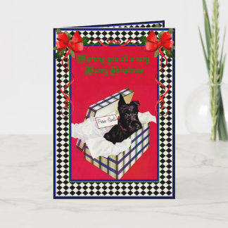 Tarjeta Festiva Navidades de Schnauzer