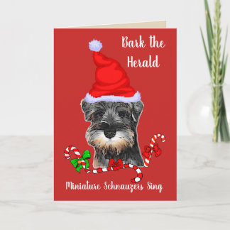 Tarjeta Festiva Navidades de Schnauzer en miniatura