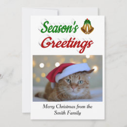 Tarjeta Festiva Navidades de Seasons Greetings Bells