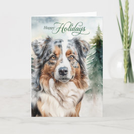 Tarjeta Festiva Navidades de Shepherd Dog Woodland
