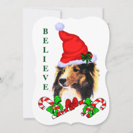 Tarjeta Festiva Navidades de Shetland Sheepdog