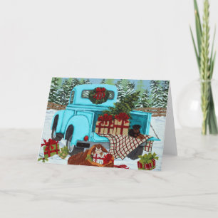 Tarjeta Festiva Navidades de Shiba Inu y Rottweiler