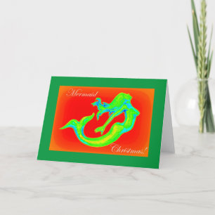 Tarjeta Festiva Navidades de sirena Thunder_Cove