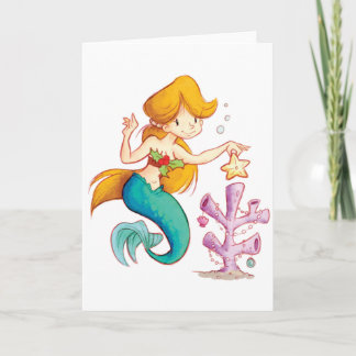 Tarjeta Festiva Navidades de Sirenas