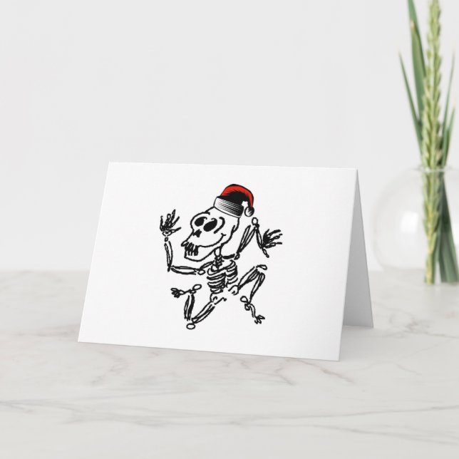 Tarjeta Festiva Navidades de Skeleton (Anverso)