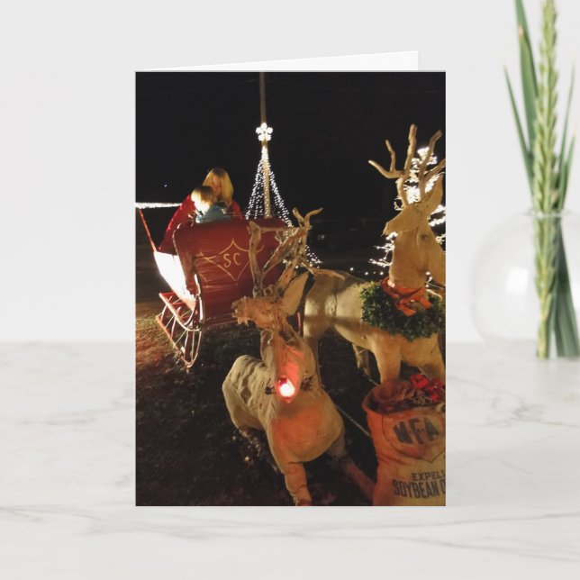 Tarjeta Festiva Navidades de Sleigh Ride (Anverso)