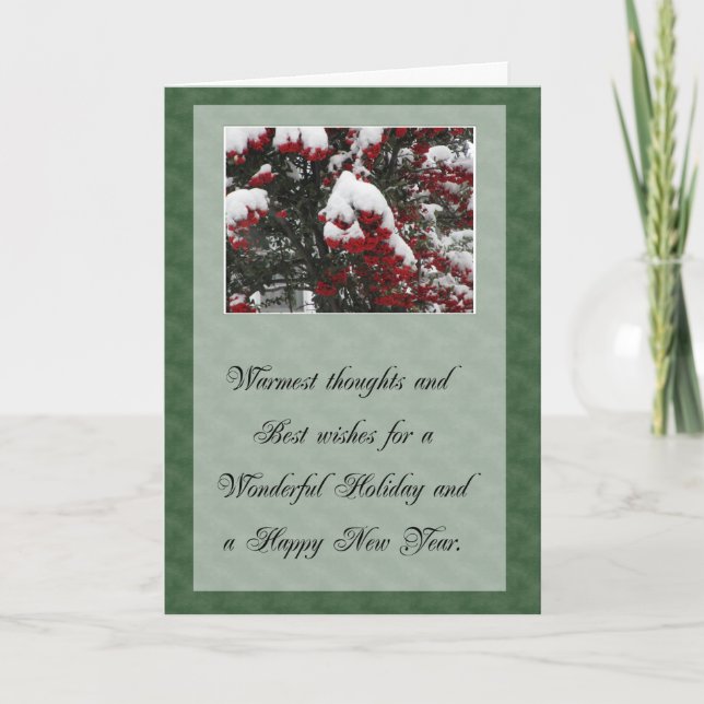 Tarjeta Festiva Navidades de Snow Berries (Anverso)