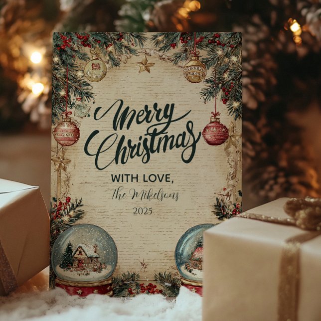 Tarjeta Festiva Navidades de Snow Globe Wonderland (Subido por el creador)