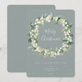 Tarjeta Festiva Navidades de Snowberry + Eucalyptus escribieron si