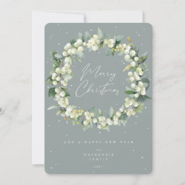 Tarjeta Festiva Navidades de Snowberry + Eucalyptus escribieron si